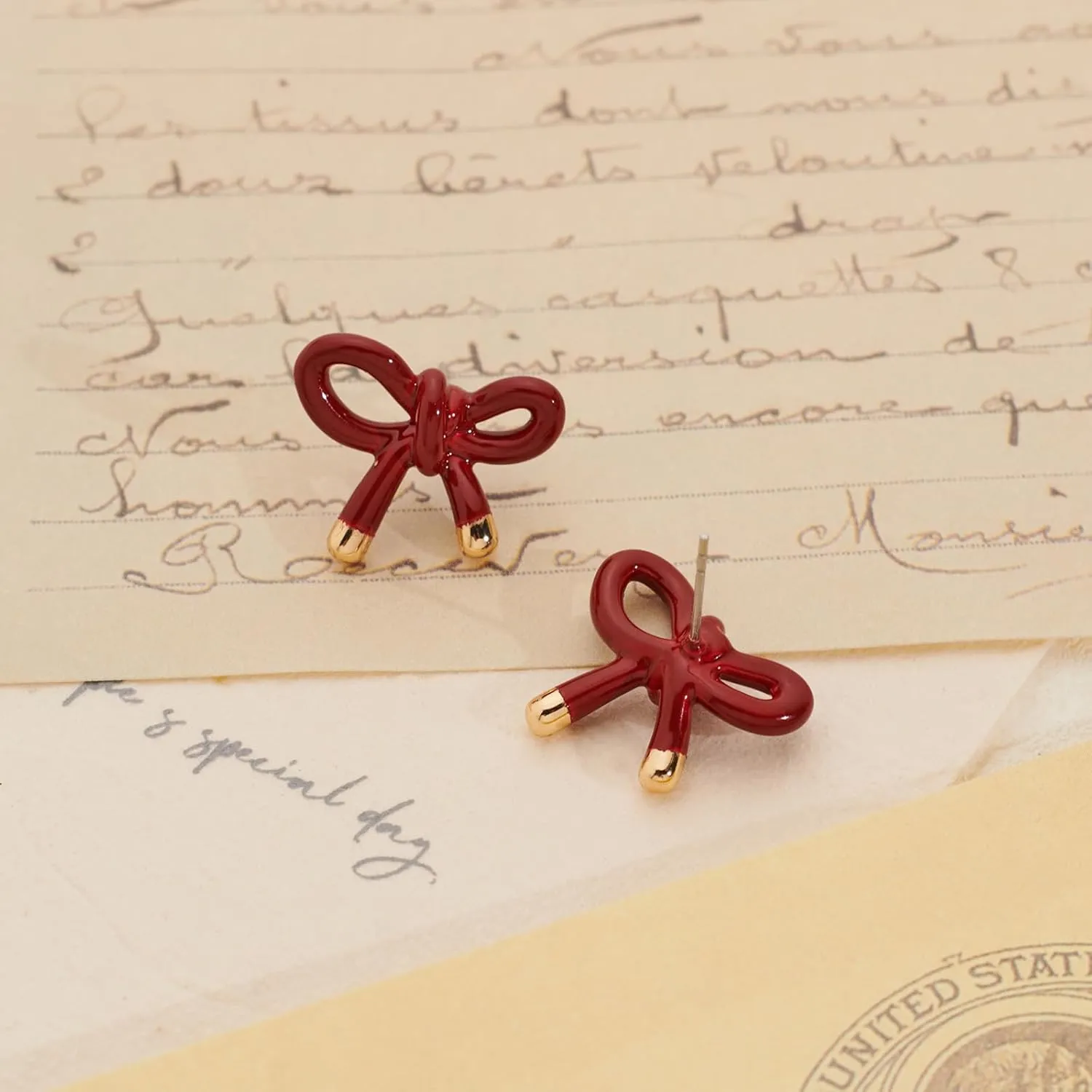 MUYAN Gold Bow Butterfly Stud Earrings Fashion Jewelry for Women