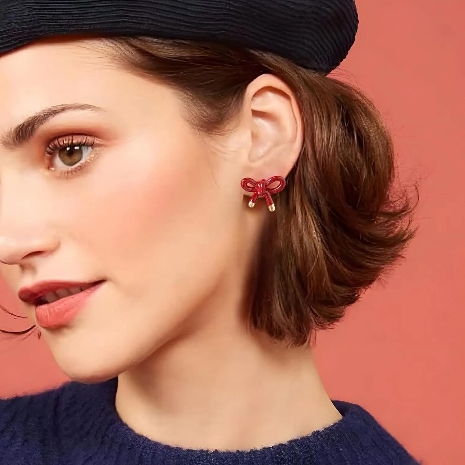 MUYAN Gold Bow Butterfly Stud Earrings Fashion Jewelry for Women