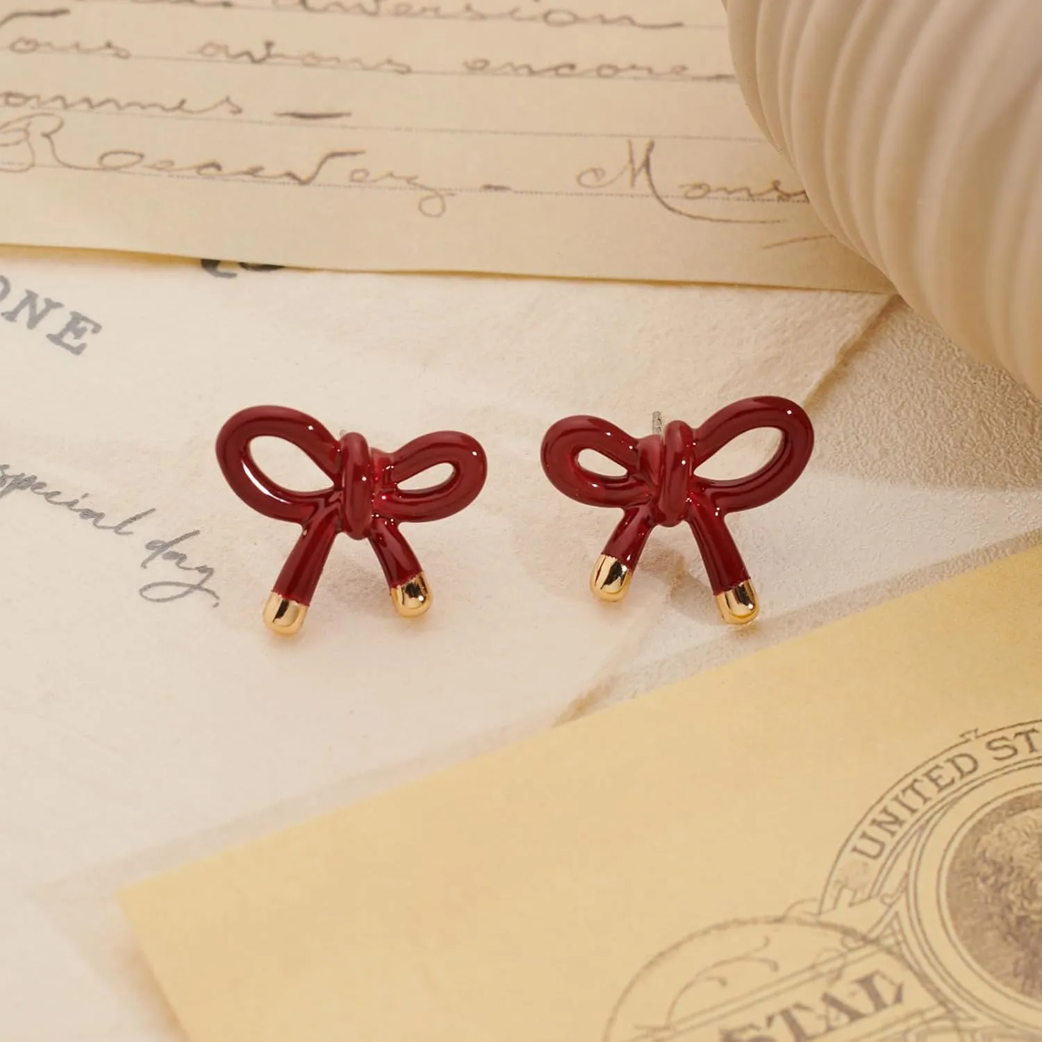MUYAN Gold Bow Butterfly Stud Earrings Fashion Jewelry for Women