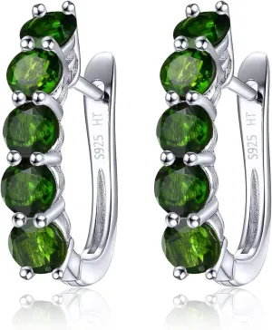 Natural Aquamarine Earrings for Women Solid 925 Sterling Silver Setting 10 Grains Oval Shape Cut Gemstone Rhodium Plated Classic Style Design Fine Jewelry for Her