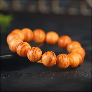 Natural Indonesian Agathis Alba Wood Bracelet Sandalwood Wenwan Beaded Bracelets for Prayer Meditation