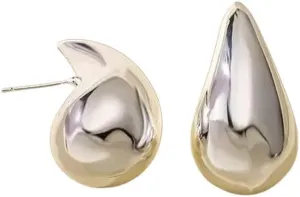 New 2026 1Pair Non Piercing Stainless Steel Gold Pvd Plated Chunky Ear Cuff Unisex Bold Statement Thick Cartilage Cuff Earrings Hot Jewelry Fashion Accessories Creative Gift
