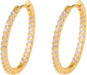 New 2026 Arrive Unisex Gold Color Classic Big Hoop Earrings For Women Zircon Ear Cuffs Fashion Jewelry Findings Trendy Accessories Creative Gift For Women And Men