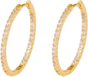 New 2026 Arrive Unisex Gold Color Classic Big Hoop Earrings For Women Zircon Ear Cuffs Fashion Jewelry Trendy Accessories Creative Gift For Women And Men
