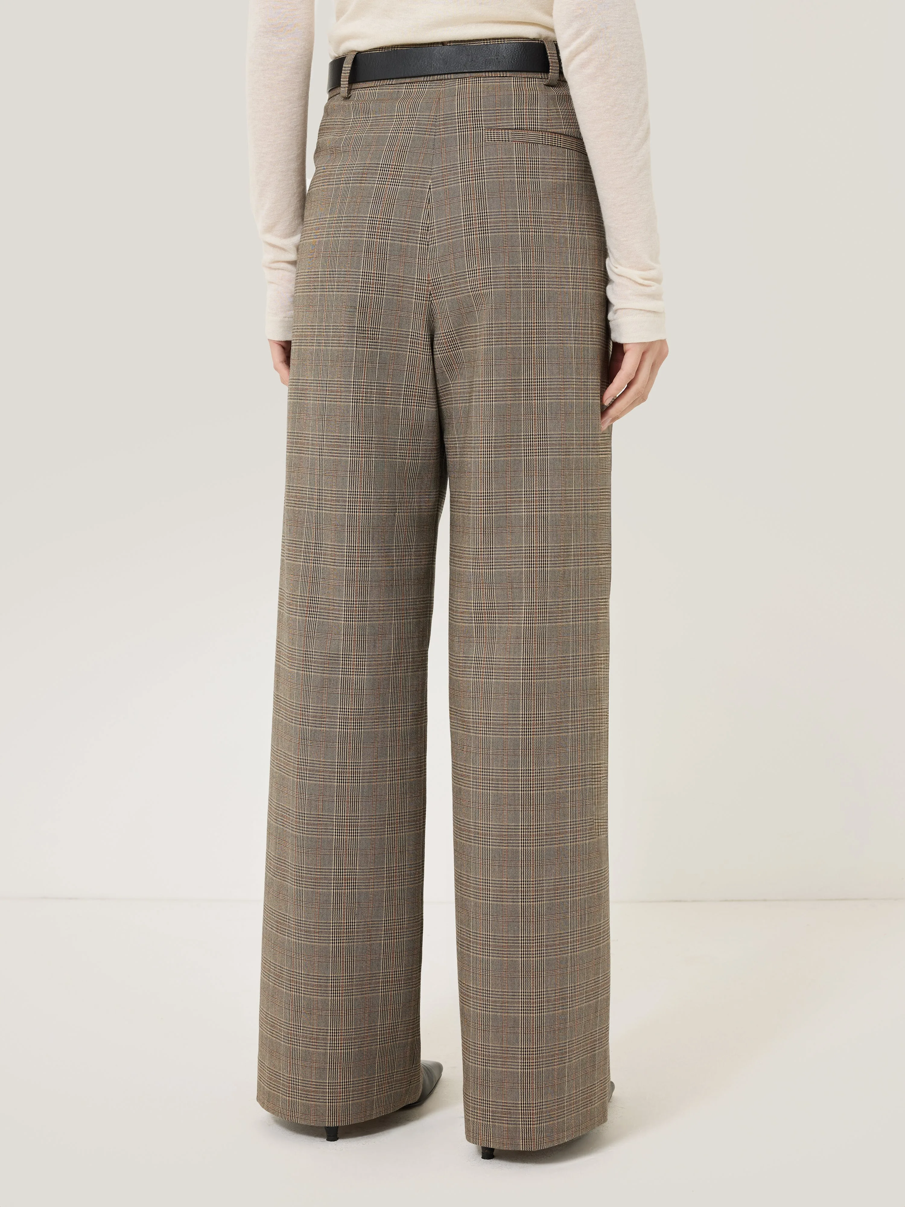 Nik Cotton Check Trouser | Brown