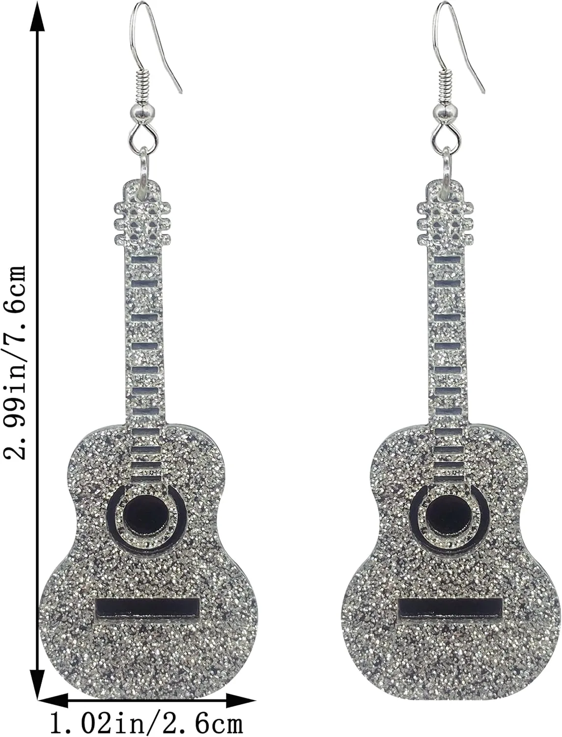 Novelty Punk Music Renaissance Dangle Earrings Bass Electric Guitar Dangle Drop Earrings For Women
