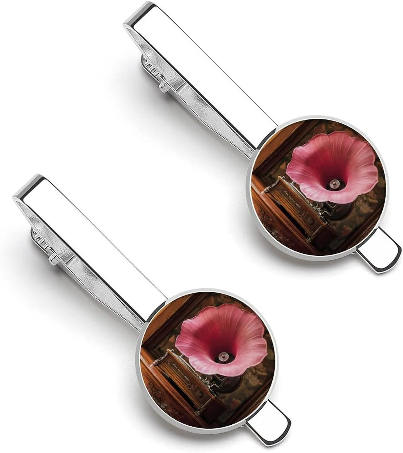 Ntique Phonograph And Radio Classic Tie Clip Classic Necktie Bar Pinch Clothing Accessories for Wedding Party Business
