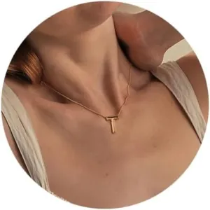 Ovian Balloon Letters Necklace for Women 18K Gold Plated Stainless Steel Personalized Name Necklace Delicate Gold Initial Necklace
