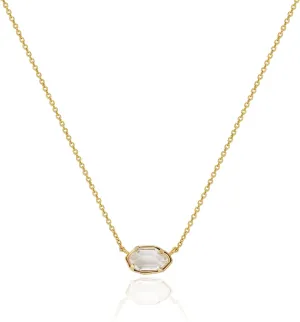 OZEL JEWELRY & GIFT Layered Gold Necklaces for Women - Crystal Colorful Delicate Cutting Pendant Necklace - 18K Gold Plated - Birthday Gifts (Made in Korea)