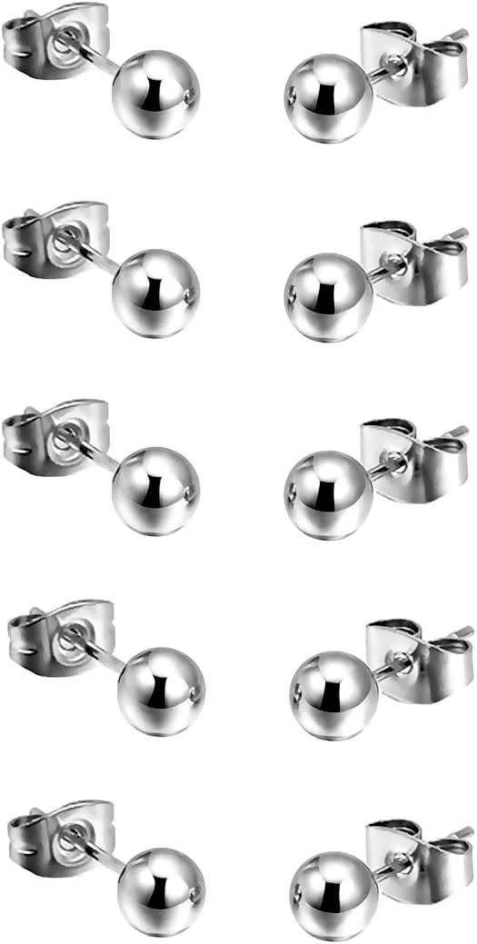 Paialco Women's Polished Round Ball Stud Earrings