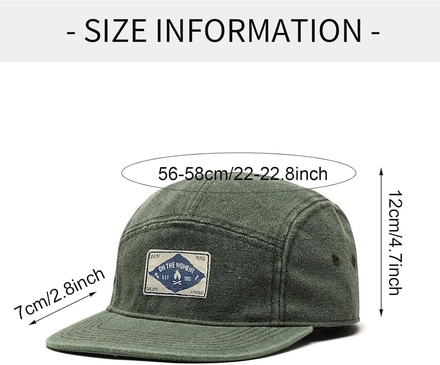 Panegy Denim 5 Panel Hat for Men Women Flat Brim Adjustable Lightweight Camp Cap Baseball Cap Skateboard