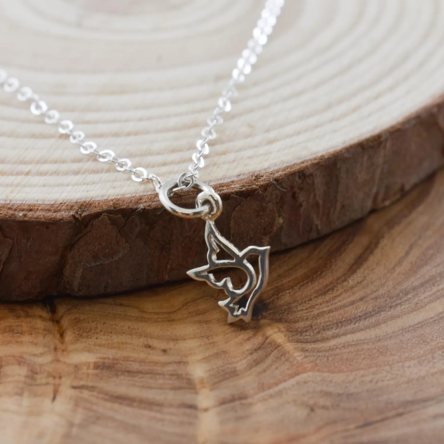 Peace Dove Pendant, Stylish Sterling Silver Dove Necklace, Handmade Necklaces on 16-Inch .925 Sterling Silver Chain for Women, Religious Jewelry, Confirmation Gift Items