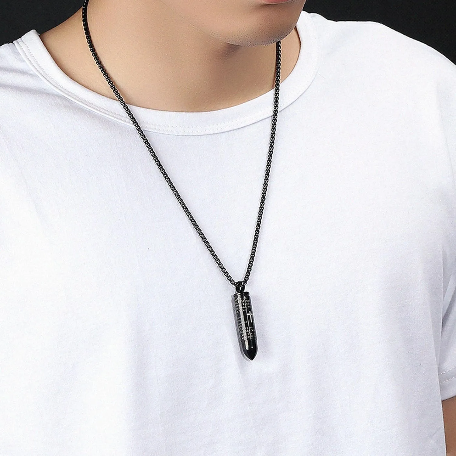 Pendant Necklace for Men Multicolored Stainless Steel Pendant Jewelry Gift for Men Women Couple