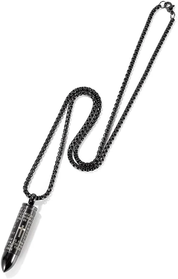Pendant Necklace for Men Multicolored Stainless Steel Pendant Jewelry Gift for Men Women Couple