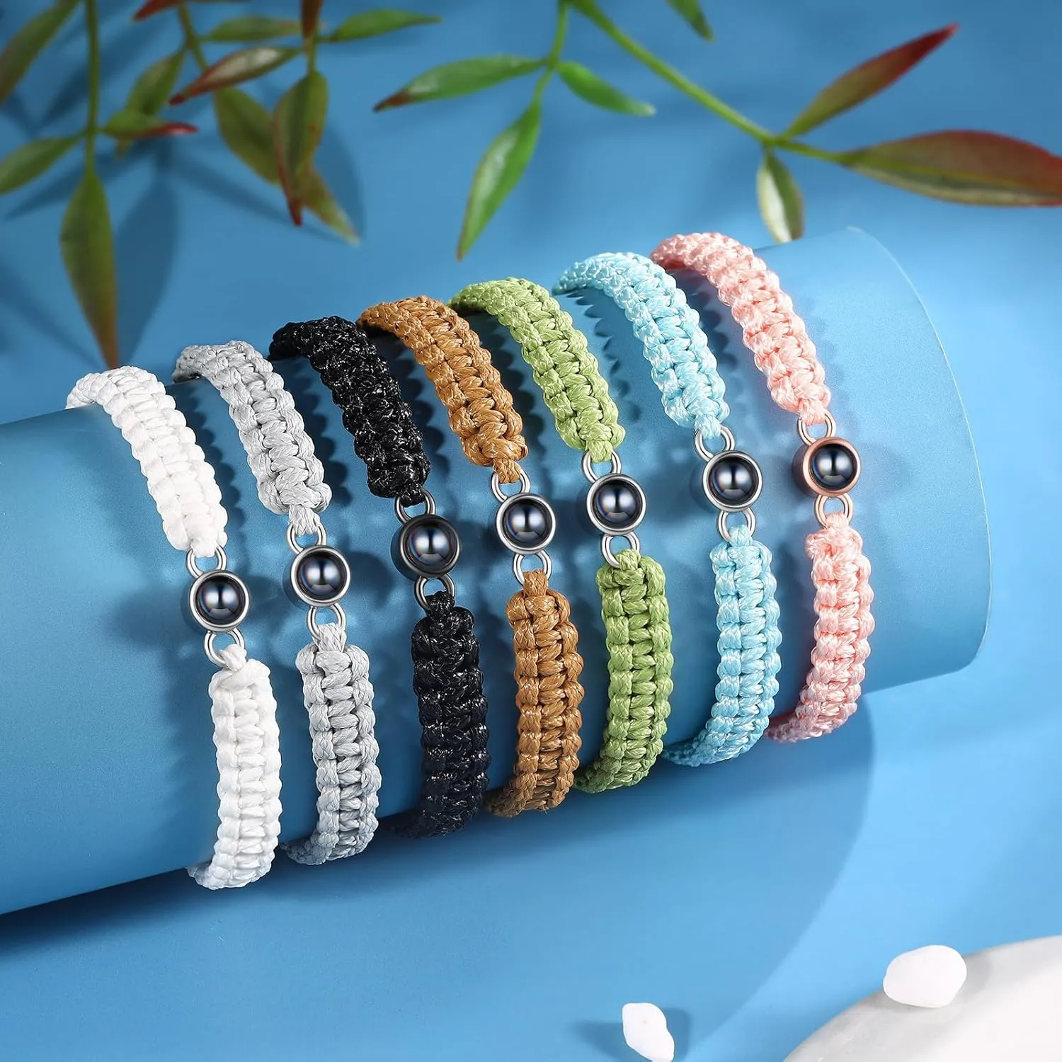 Personalized Bracelets with Picture Inside  Custom Gifts for Valentines Day Photo Bracelet for Women & Men, Memorial Couples Gift, Adjustable Wristband for Him & Her Christmas, Anniversary, Birthday