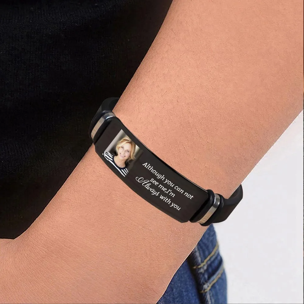 Personalized Bracelets with Picture Inside Customized Photo Bracelet Memorial Gift for Women Men Family Anniversary