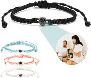 Personalized Bracelets with Picture inside, Customized Projection Bracelets with Photos, Picture Bracelet Personalized Photo for Mothers Day Birthday Anniversary Memorial Gifts