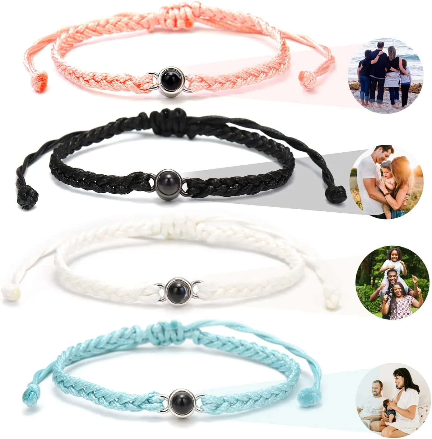 Personalized Bracelets with Picture inside, Customized Projection Bracelets with Photos, Picture Bracelet Personalized Photo for Mothers Day Birthday Anniversary Memorial Gifts
