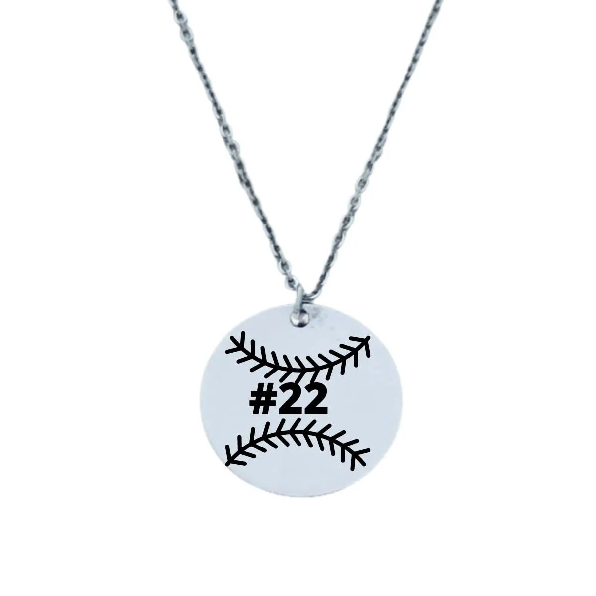 Personalized Engraved Softball Necklace with Name & Number, Custom Softball Gift, Softball Pendent Jewelry, Softball Players & Team Gifts