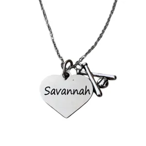 Personalized Engraved Softball Necklace with Name & Number, Custom Softball Gift, Softball Pendent Jewelry, Softball Players & Team Gifts