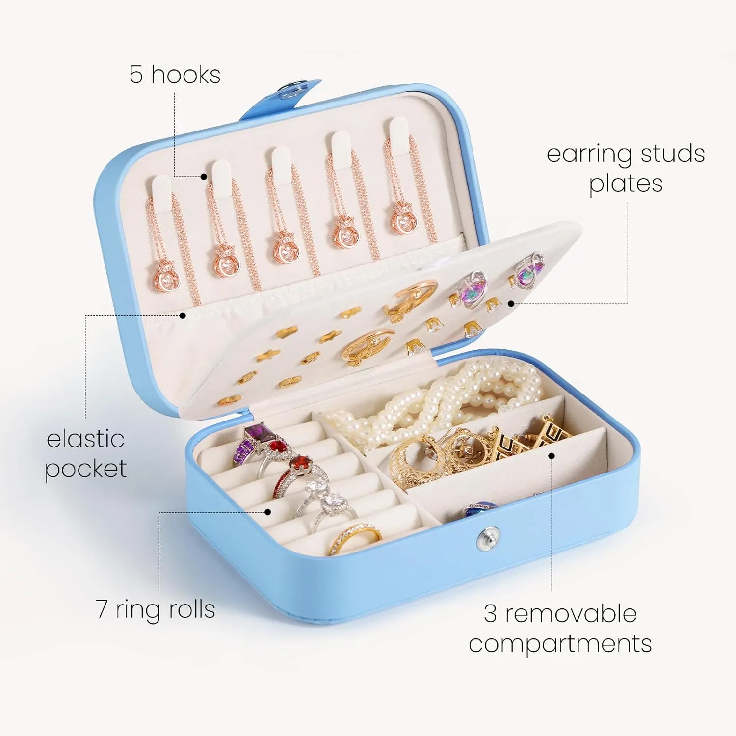 Personalized Jewelry Box for Women, Custom Travel Case With Name and Birth Flower, Organizer for Bridesmaid Proposal Gifts