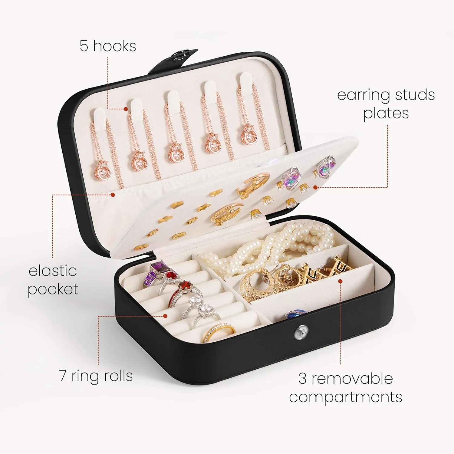 Personalized Jewelry Box for Women, Custom Travel Jewelry Case with Name and Birth Flower, Personalized Jewelry Organizer Bridesmaid Proposal Gifts, Personalized Gifts for Women