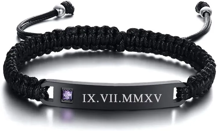 Personalized Matching Bracelets for Couples, Custom His and Hers Handmade Rope Braided Bracelet Matching Couple Bracelets for Lover Men Women Boyfriend Girlfriend Husband Wife Anniversary Birthday