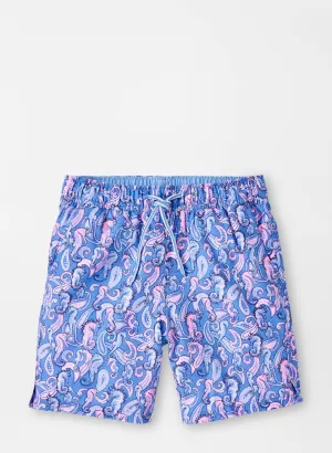 Peter Millar Seahorse Paisley Youth Swim Trunk