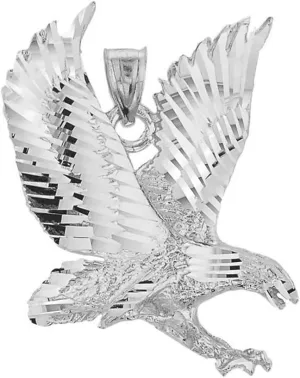 Polished 925 Sterling Silver American Eagle Charm Pendant