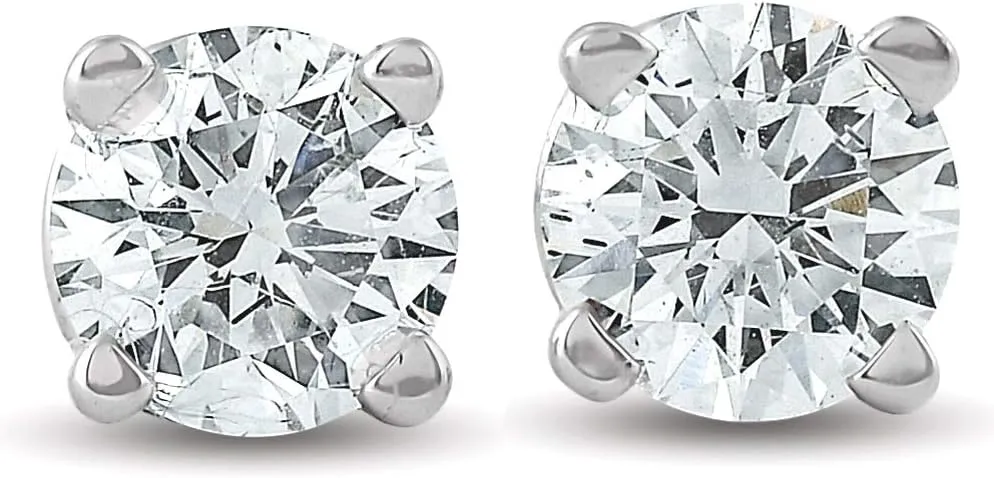 Pompeii 1/2Ct Round Brilliant Cut Diamond Stud Earrings in 14K Gold Classic