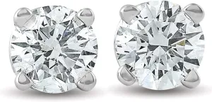 Pompeii 1/2Ct Round Brilliant Cut Diamond Stud Earrings in 14K Gold Classic