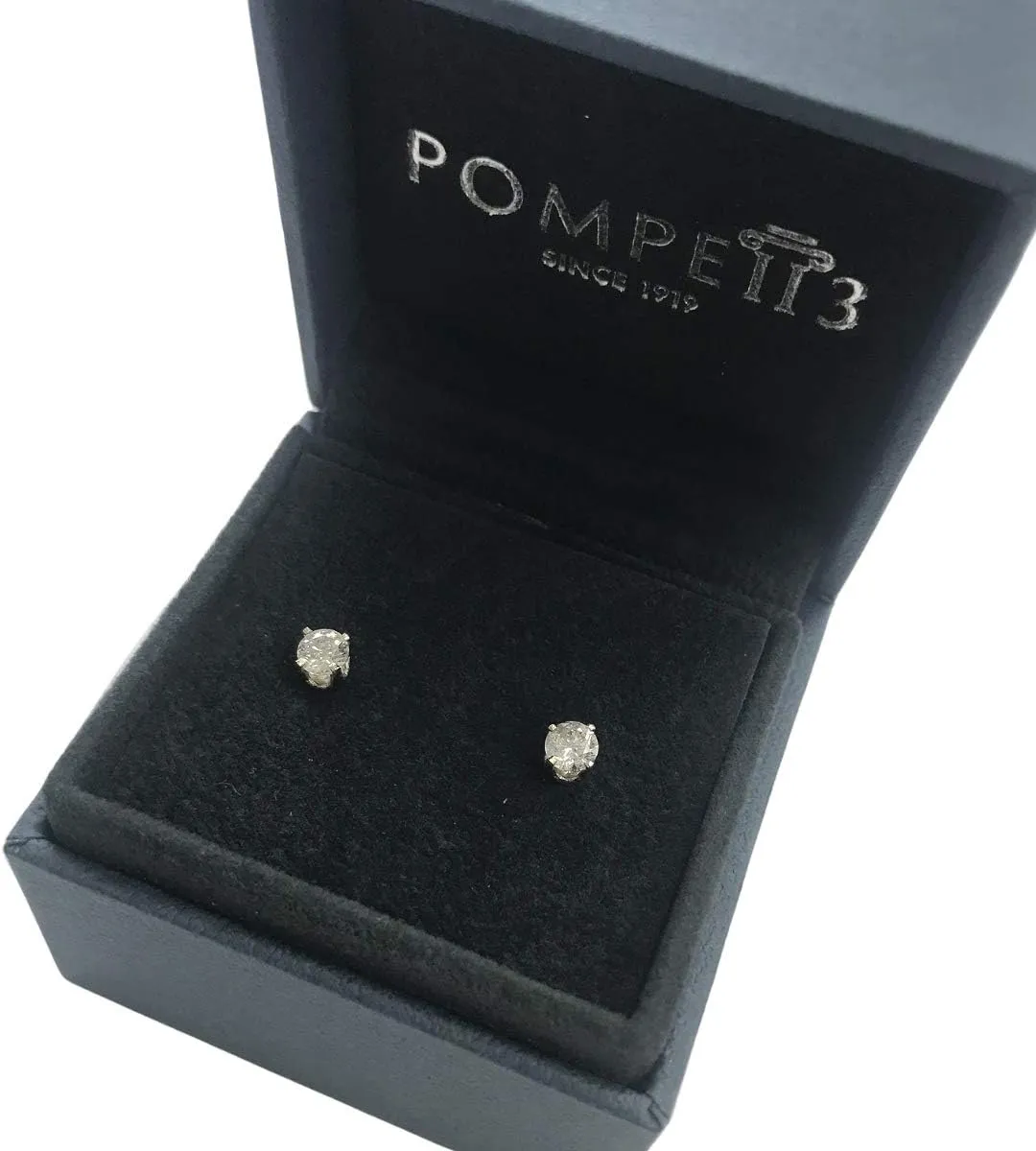 Pompeii 1/2Ct Round Brilliant Cut Diamond Stud Earrings in 14K Gold Classic