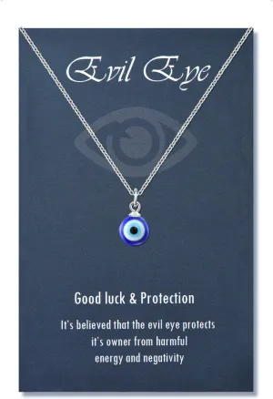 PPJew Evil Eye Necklace Chain Blue Eyes Amulet Pendant Necklace Ojo Turco Kabbalah Protection Adjustable Delicate Jewelry Gift for WomenSilver/Gold