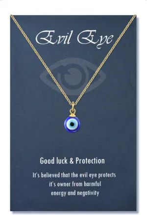 PPJew Evil Eye Necklace Chain Blue Eyes Amulet Pendant Necklace Ojo Turco Kabbalah Protection Adjustable Delicate Jewelry Gift for WomenSilver/Gold