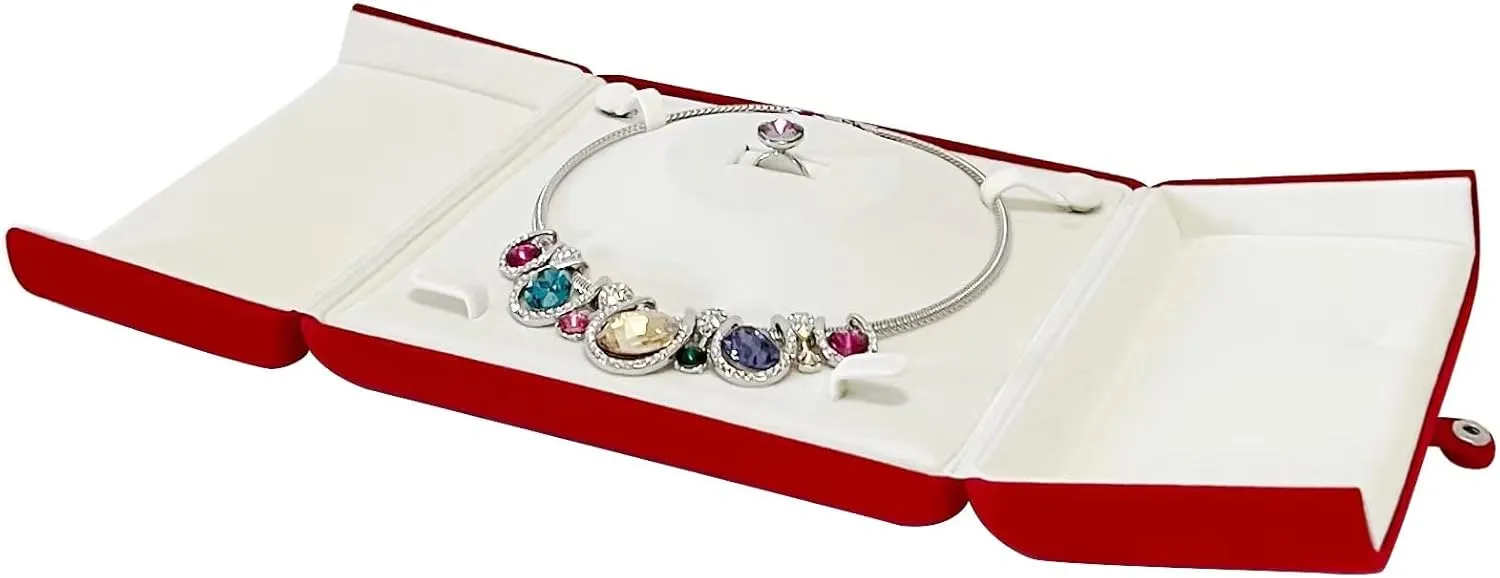 Premium Grade Classic Red Velvet Jewelry Box Storage Case Packaging Jewelry Set Earring Necklace Ring Present Box