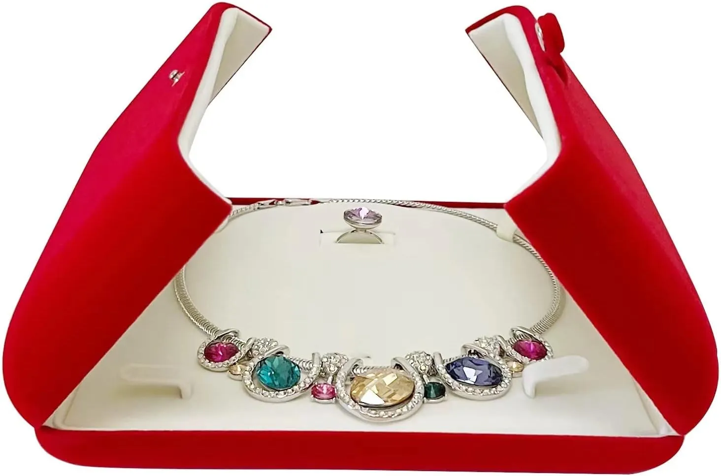 Premium Grade Classic Red Velvet Jewelry Box Storage Case Packaging Jewelry Set Earring Necklace Ring Present Box