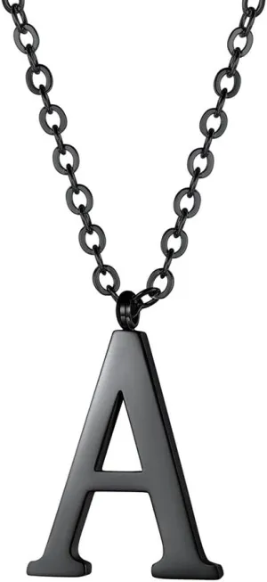 PROSTEEL Initial Necklaces for Women Trendy, Gold Plated/Black 316 Stainless Steel A-Z Letter Necklace, Name Jewelry, 20"-22" Adjustable, Come with Box
