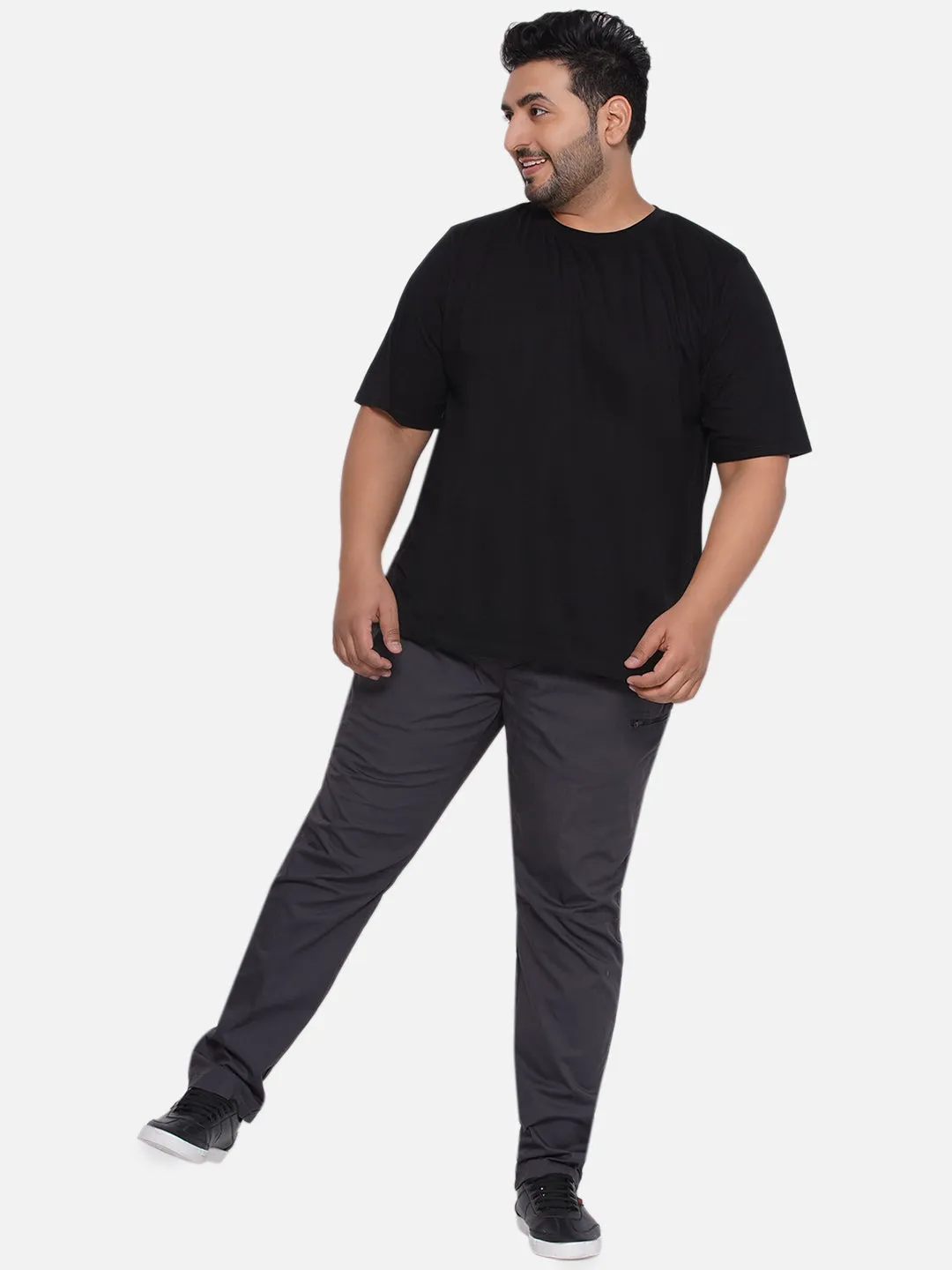Quechua - Plus Size Men's Dark Grey Regular Fit Pure Cotton Trousers