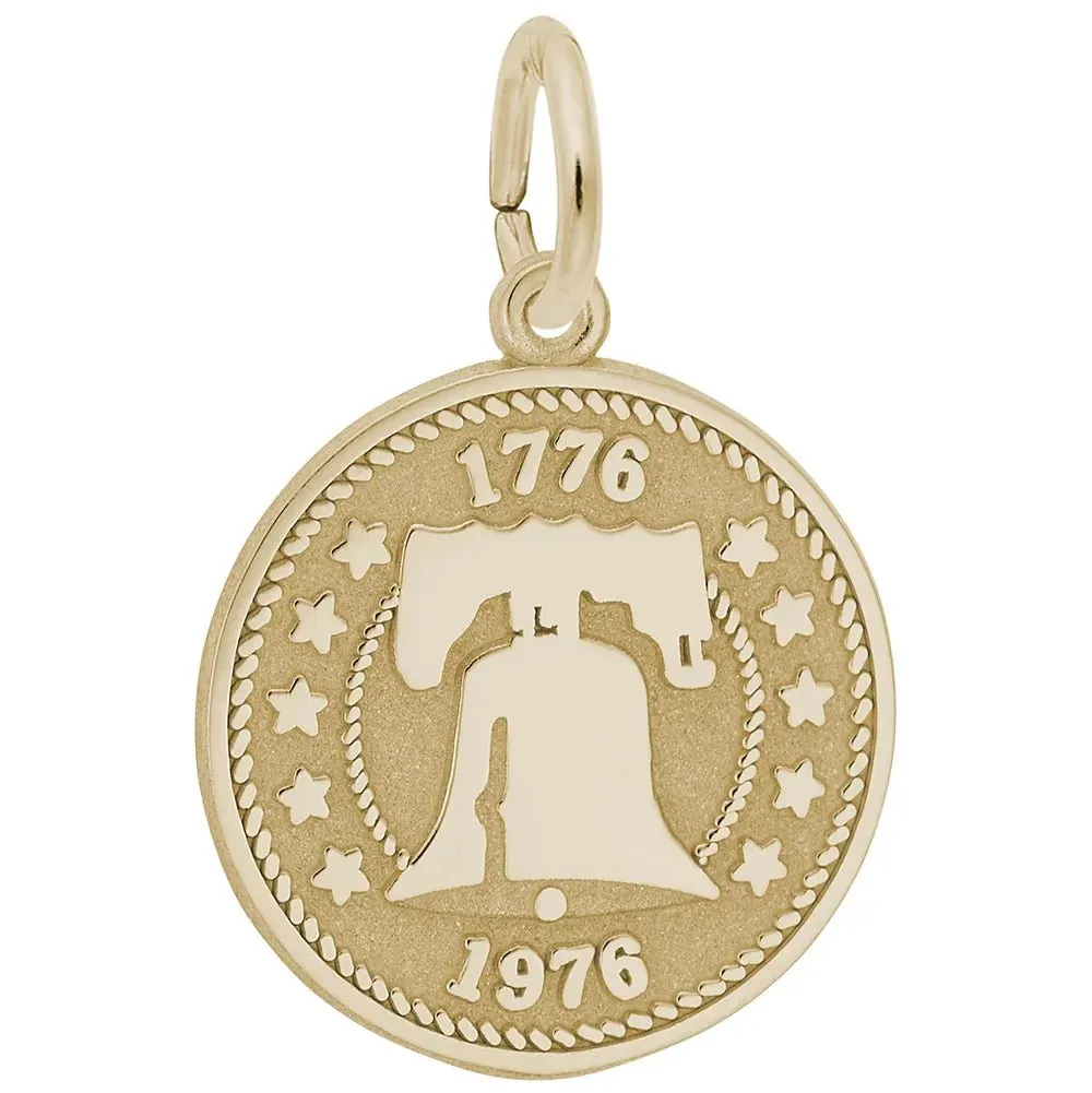 Rembrandt Charms - Liberty Bell Disc Charm - 3496