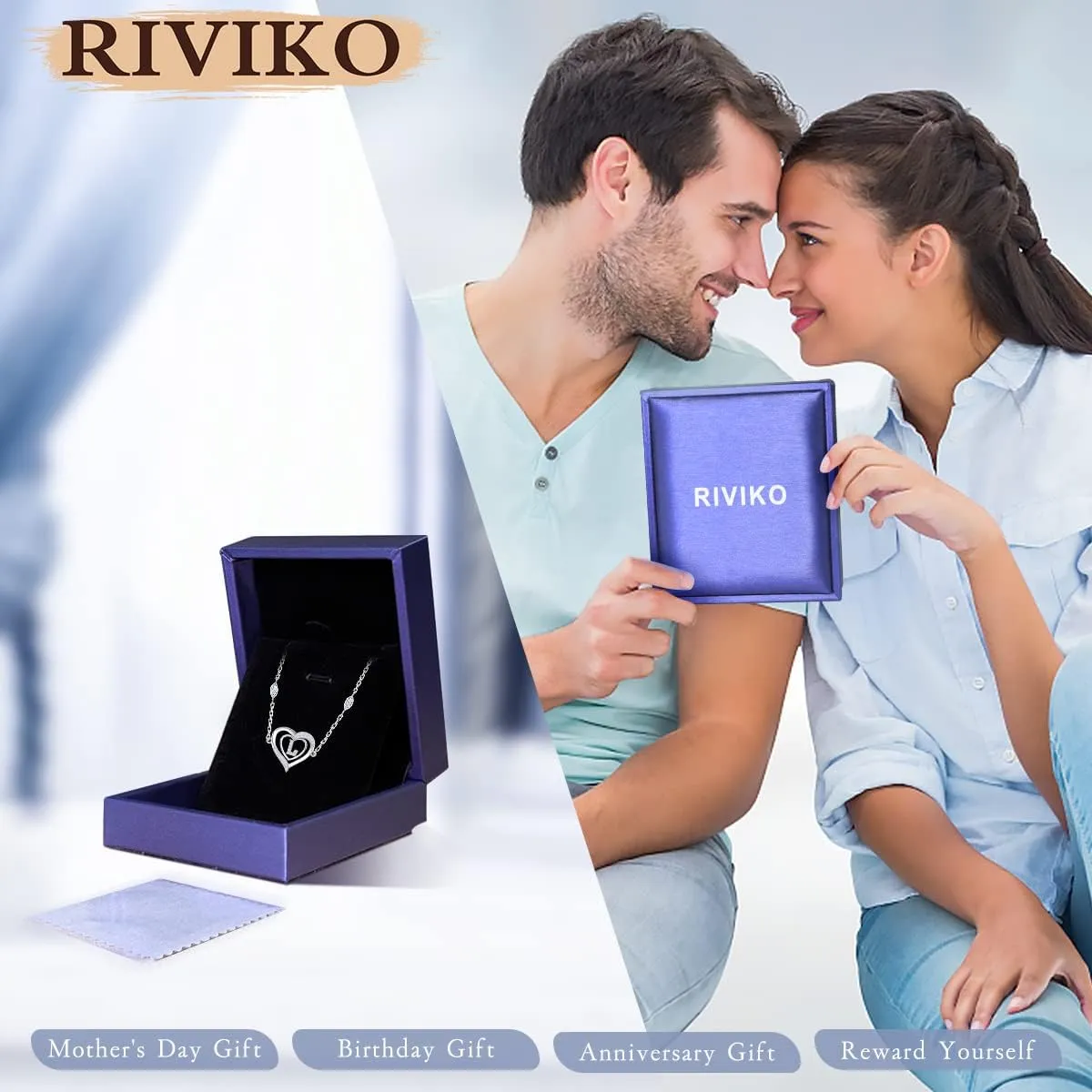 RIVIKO Heart Initial Bracelets for Women,925 Sterling Silver Letter Bracelets, Personalized Charm Alphabet Jewelry Valentines Christmas Mothers Day Birthday Gifts for Women Friend Her Mom Wife Lady