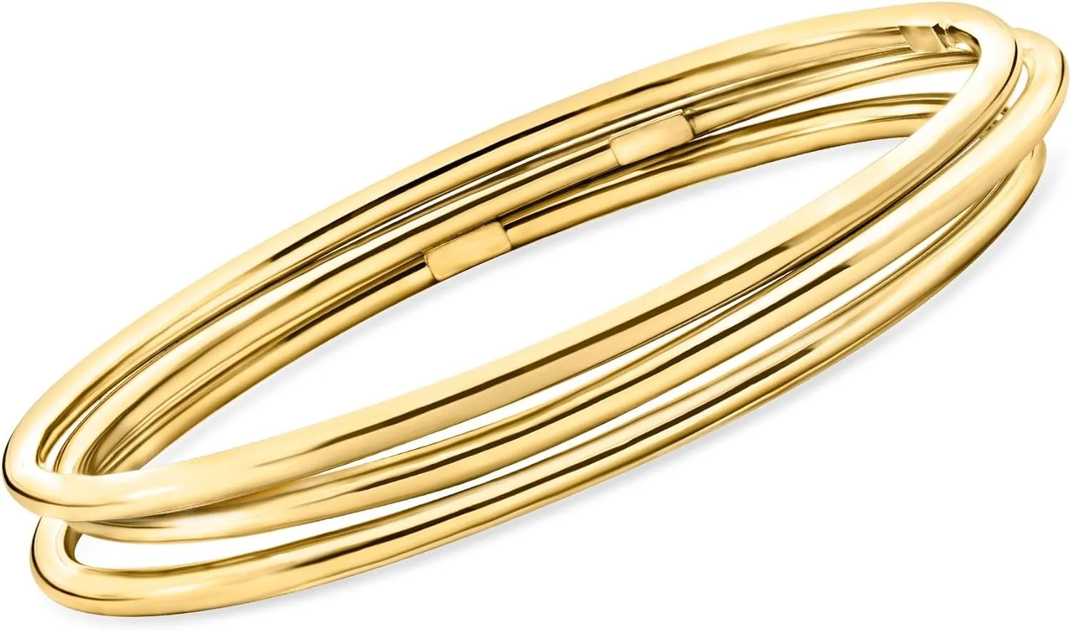 Ross-Simons Italian 22kt Gold Over Sterling Jewelry Set: 3 Polished Bangle Bracelets