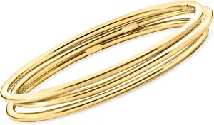 Ross-Simons Italian 22kt Gold Over Sterling Jewelry Set: 3 Polished Bangle Bracelets