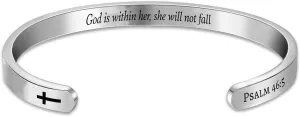 Roy Lopez Inspirational Cuff Bracelet Personalized Jewelry Custom Engrave Name Mantra Text Minimalist Simple Open Bangle Gifts for Women