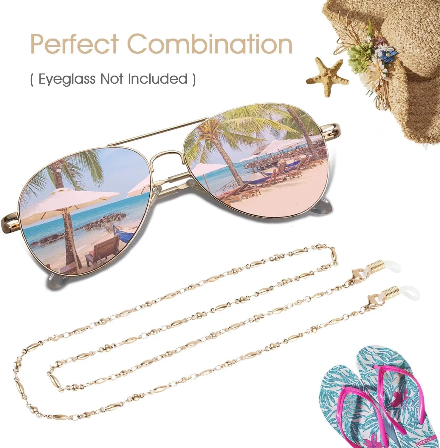 SAM & LORI Stylish Eyeglass Chain for Women-Silver/Gold/Rosegold/Black