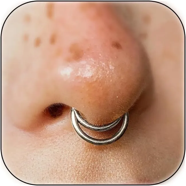 Septum Nose Rings for Women Trendy Septum Clicker Nose Ring Gold Septum Rings Nose Piercings Silver Black Rose Gold Hoop Septum Jewelry