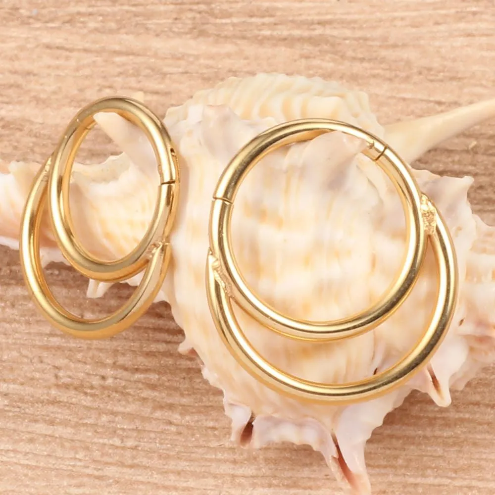 Septum Nose Rings for Women Trendy Septum Clicker Nose Ring Gold Septum Rings Nose Piercings Silver Black Rose Gold Hoop Septum Jewelry