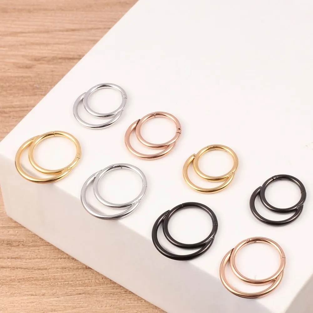 Septum Nose Rings for Women Trendy Septum Clicker Nose Ring Gold Septum Rings Nose Piercings Silver Black Rose Gold Hoop Septum Jewelry