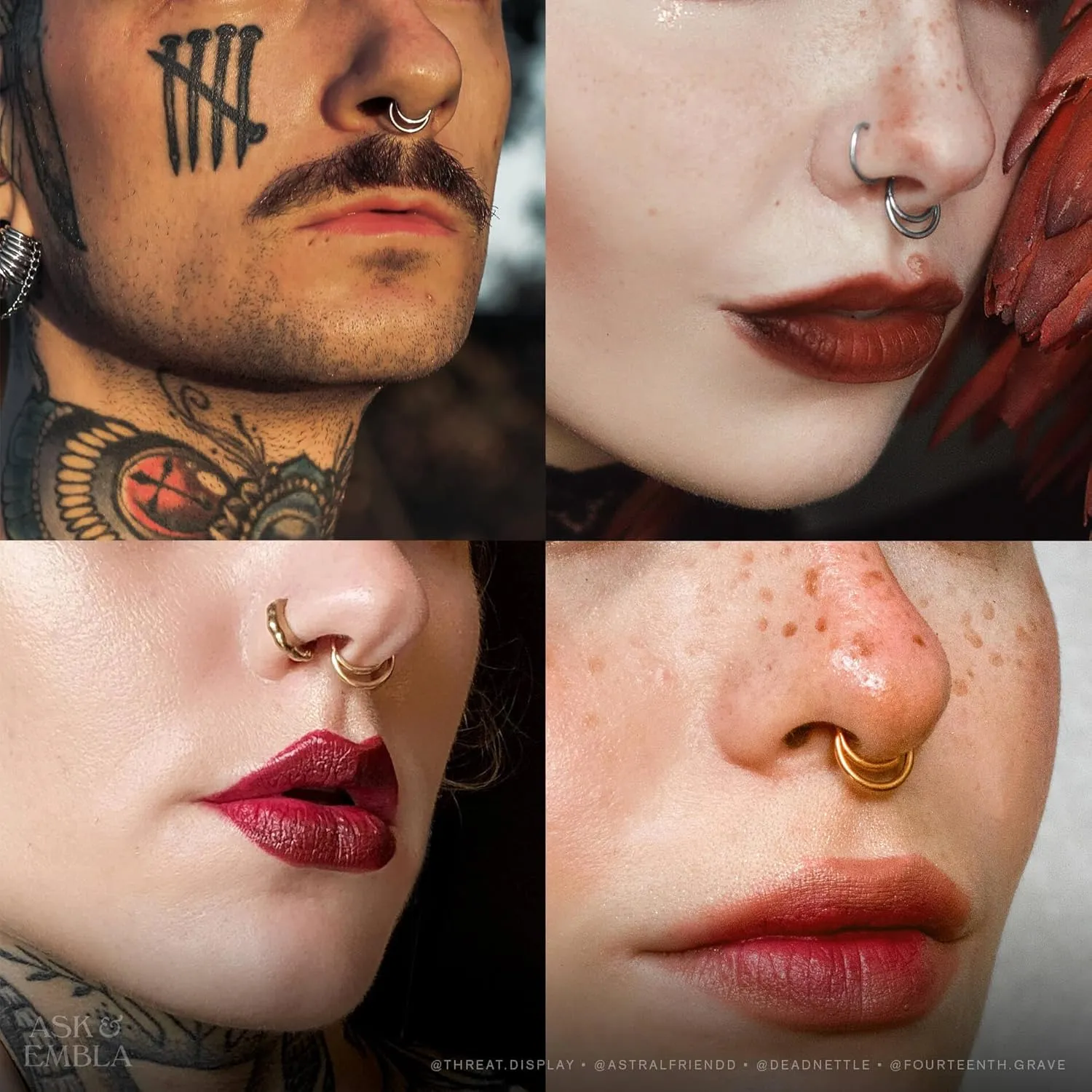 Septum Nose Rings for Women Trendy Septum Clicker Nose Ring Gold Septum Rings Nose Piercings Silver Black Rose Gold Hoop Septum Jewelry