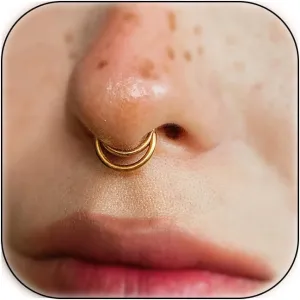 Septum Nose Rings for Women Trendy Septum Clicker Nose Ring Gold Septum Rings Nose Piercings Silver Black Rose Gold Hoop Septum Jewelry