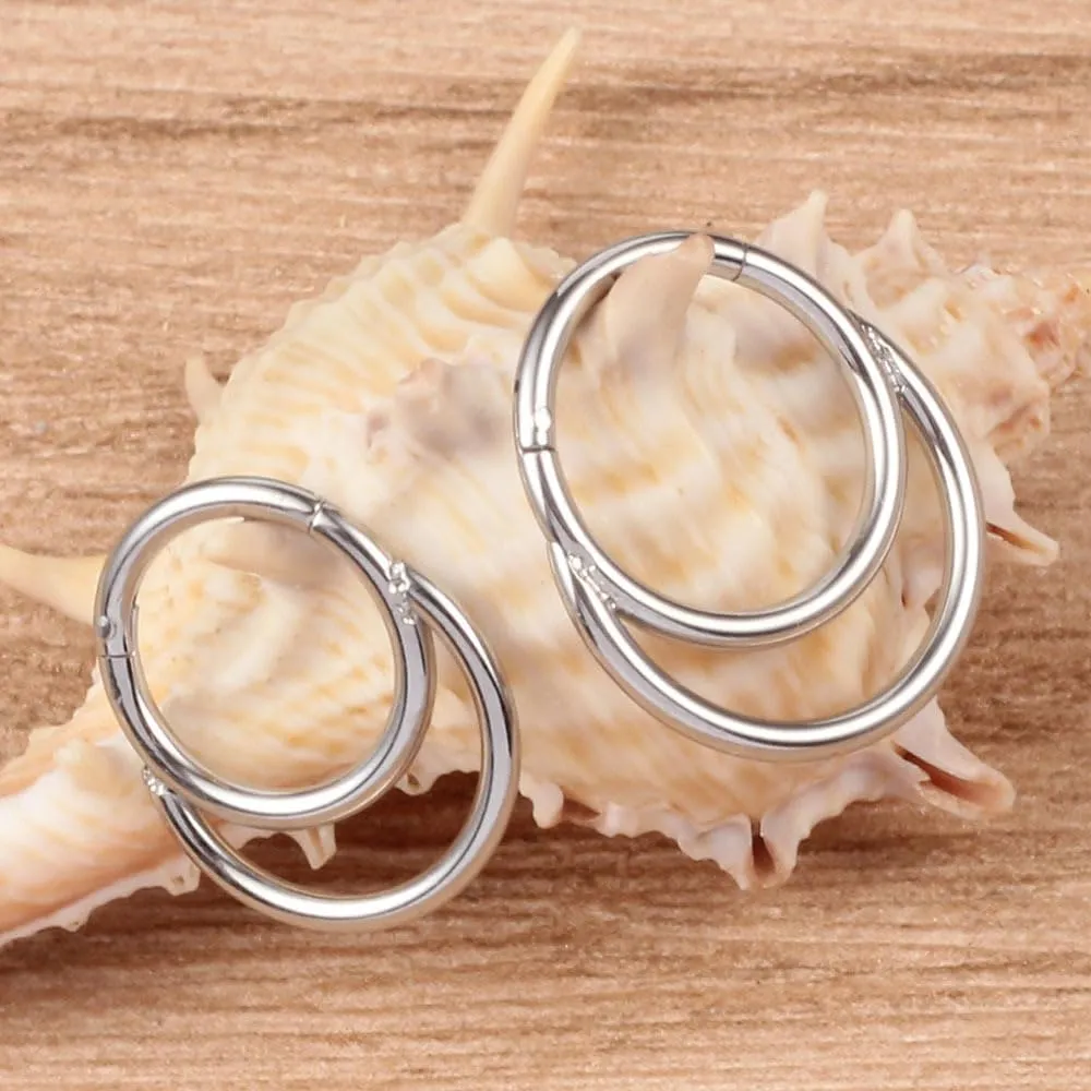 Septum Nose Rings for Women Trendy Septum Clicker Nose Ring Gold Septum Rings Nose Piercings Silver Black Rose Gold Hoop Septum Jewelry